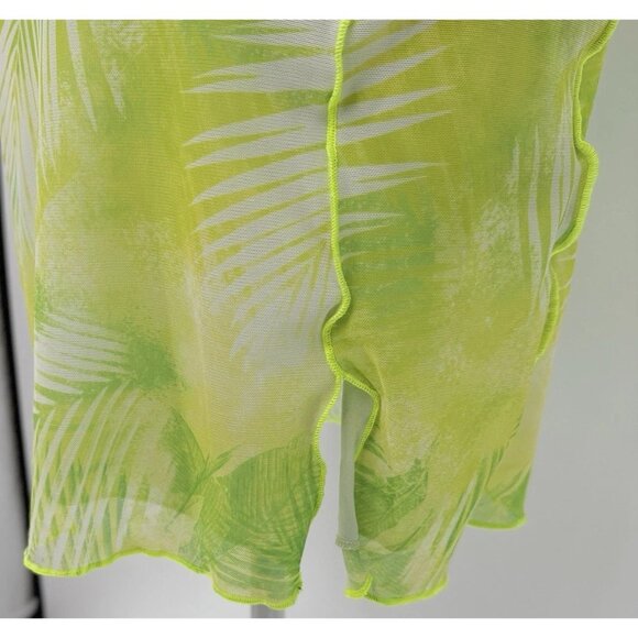 Bershka Mesh Palm Print Cami Mini‎ Dress Size M Summer Boho Festival - Picture 6 of 12